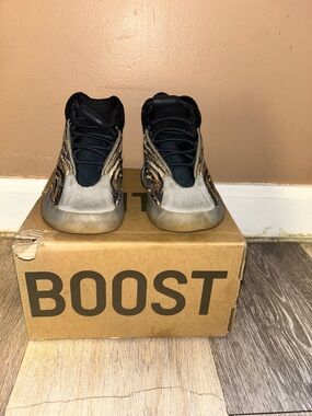 Yeezy Kids Sneakers in Black and Brown Pattern